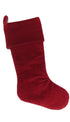Classic Garnet Red Velvet Handmade Christmas Stocking - 20" - ARCADIA HOME